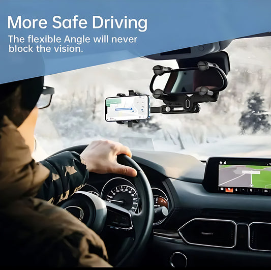 360° Rear View Mirror Phone Holder
